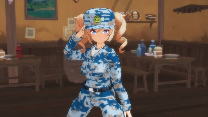 Barbara came back from military training and insisted on showing me her skills