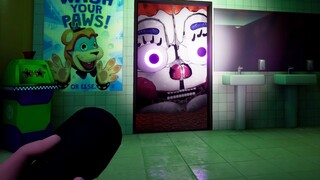 Giant DJ Circus Baby Jumpscares Gregory Inside The Toilettes - FNAF Security Breach