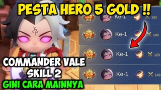 CARA MAIN  VALE SKILL 2 !! AUTO PANEN HERO 5 GOLD - COMMANDER TERBARU MAGIC CHESS UPDATE !!