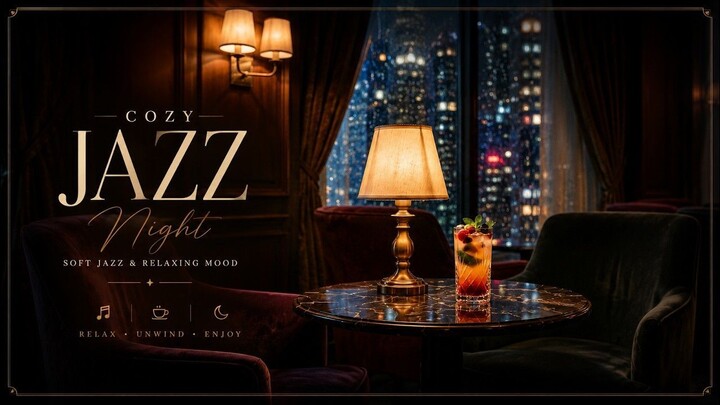 Cozy Jazz Night ☕ Relaxing Hotel Lounge Ambience for Study, Work & Sleep