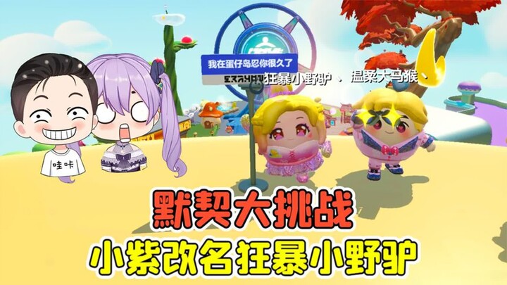 蛋仔派对 -默契大挑战？上小紫账号改名,以后请叫她野驴姐姐！