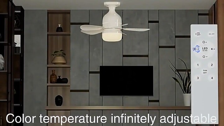 Produto Shopee - Ventilador de teto Com Luz para Pequenos Espaços (6 Hélices)