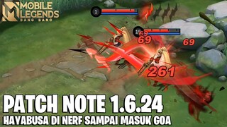 KHALEED BUFF, BARATS NERF, KAGURA BUFF, PAQUITO NERF, ARGUS BUFF - PATCH NOTE 1.6.24 MOBILE LEGENDS