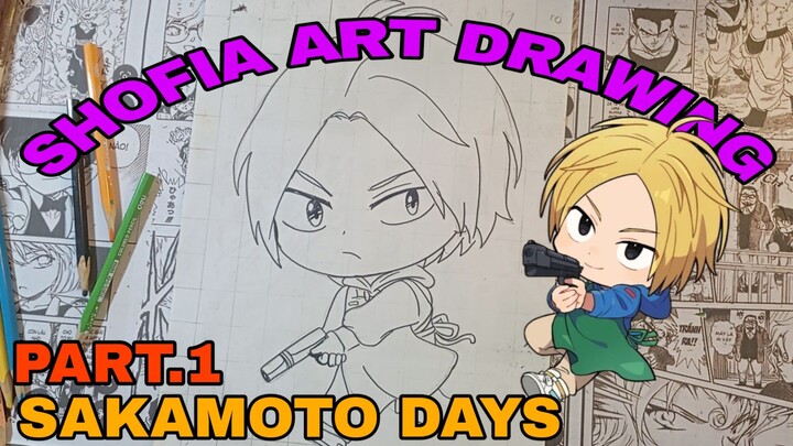 drawing karakter anime Sakamoto days shin asakura part.1