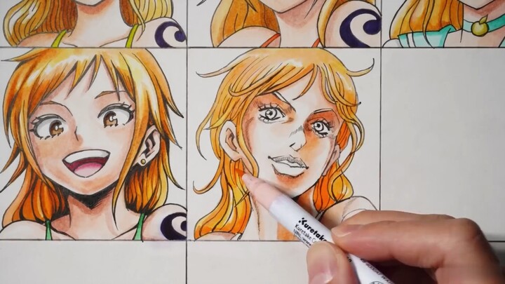 Draw Nami in different anime styles