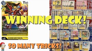 Winning Yellow Digimon TCG Deck! (Shinegreymon!) - So Many Tricks!