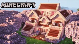 [Minecraft] Building Tutorial: How to Build an Exquisite and Stylish Sakura Mansion🌸