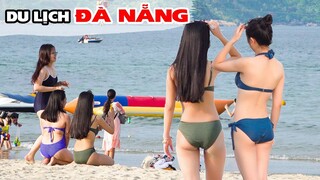 Bãi Biển Đà Nẵng chật kín du khách mùa nắng nóng | DU LỊCH ĐÀ NẴNG