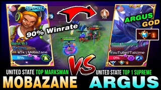 Mobazane 90% Winrate Bruno Just Destroyed United State Top 1 Supreme Argus in Rank ~ Mobile Legends