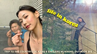 Life in Korea | Trip to the Countryside, KBBQ & Sinigang Mukbang, Outdoor Spa