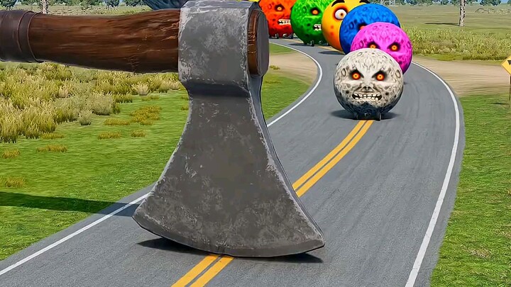 😱 The Axe Trap! This Orange Emoji Is in BIG Trouble! 🍊🪓 #Shorts