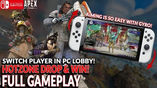 SWITCH PLAYER IN PC LOBBY DROPPING IN HOTZONE! APEX LEGENDS NINTENDO SWITCH GAMEPLAY