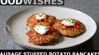 แพนเค้กมันฝรั่งยัดไส้ไส้กรอก - Food Wishes