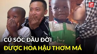 Phản ứng cậu bé Angola khi xem màn đăng quang MGI của Thùy Tiên