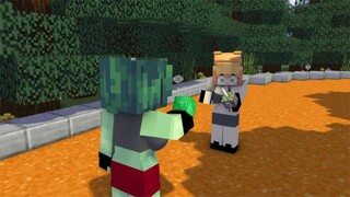 Zombie Girl and Alex Sister are Gym running - minecraft animation