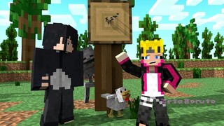 Boruto Shuriken Training with Sasuke Minecraft Animation Parody