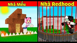 REDHOOD THỬ THÁCH KHÁM PHÁ BÊN TRONG NGÔI NHÀ AN TOÀN NHẤT MCPE*MỀU XÂY NHÀ AN TOÀN CHỐNG REDHOOD