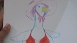 每5分钟交换一次画板，每次都很期待对面递过来，看她是怎么力挽狂澜