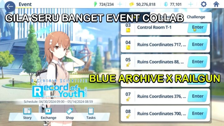 Review Event Collab Blue Archive X Toaru Kagaku No Railgun- Blue Archive Indonesia