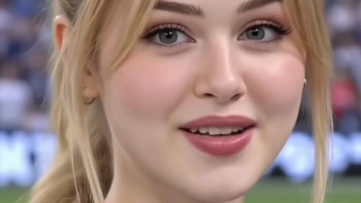 beautiful girl in the stadium