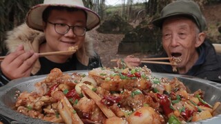 Countryside Recipe & Mukbang | Dry Pot Bullfrog