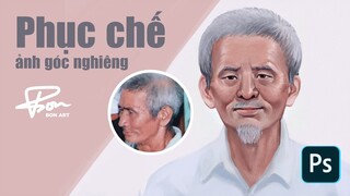 Hướng dẫn phục chế ảnh góc nghiêng sang góc thẳng bằng photoshop| PHOTOSHOP | BONART