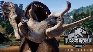 T-Rex, Giga, Spino, Indominus Rex, Acro, Carcha & Velociraptor Hunting Protoceratops (4K)