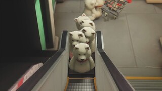 Yeye lines up for the elevator