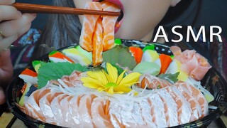 ASMR EATING RAW SALMON AND KANZUNOKO NISHIN EATING SOUND LINH ASMR 먹방