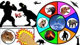 🦍 KING KONG vs 🦖 DINOSAURS Spinning Wheel Slime Game (Skull Island vs Jurassic World)