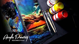 Sunset Painting Acrylic | Tesla Paint