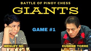 UNANG BAKBAKAN!  Wesley So vs Eugene Torre Clash of Pinoy Chess Giants! Game 1