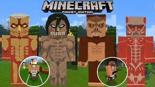 แจก+รีวิวแอดออนAttack on titanโครตเจ๋งง!!มีของและไททันสมจริงมาก!!Minecraft pe 1.16.201