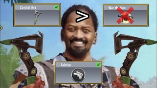akimbo combat axe is . .