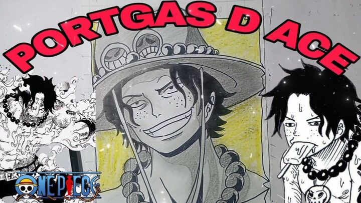 menggambar PORTGAS D ACE