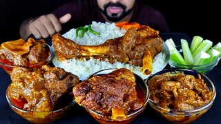 SPICY MUTTON LEG PIECE, MUTTON CURRY, MUTTON LIVER BHUNA, SALAD, RICE ASMR MUKBANG | #LiveToEATT