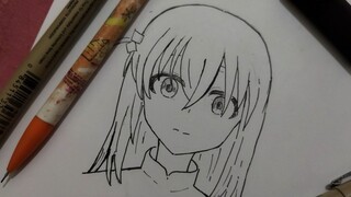 Drawing Bocchi-chan (Bocchi the Rock). Sketching?..