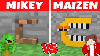 NOOB vs PRO: TINY ALPHABET LORE Build Challenge - Maizen JJ vs Mikey in Minecraft!