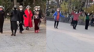 A man encountered two groups of dancing women in the same square, and the difference in clothing sty