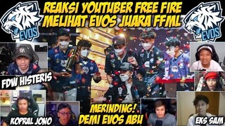 REAKSI YOUTUBER FF MELIHAT EVOS DIVINE JUARA FFML SEASON 5 | MOMENT HARU ABU ANGKAT PIALA EVOS JUARA