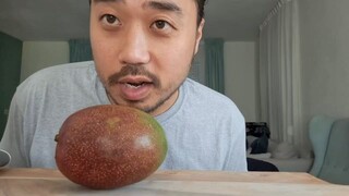 ASMR Mango 🥭 - Sensitive Sounds Of Eating, Peeling & Cutting (FIRST ATTEMPT BLINDFOLDED)