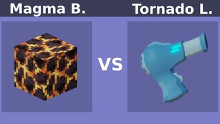 Magma Block vs Tornado Launcher (Roblox Bedwars)