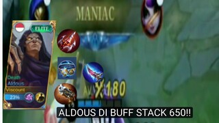 ALDOUS LAGI DI BUFF SAMA MOONTON JADI 650 STACK!! SEMAKIN SAKIT :#bestofbest