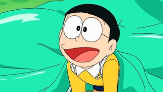 Doraemon: Nobita made a parachute with the cloth he found!