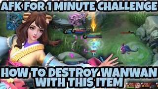 GUINEVERE CHALLENGE 1MIN AFK - HOW TO DESTROY WANWAN WITH THIS ITEM - MOBILE LEGENDS