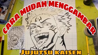 cara mudah menggambar anime jujutsu kaisen