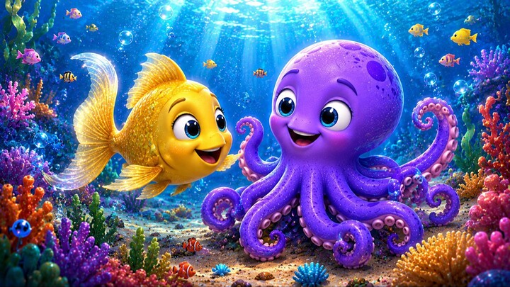 🐙 Ollie the Little Octopus and the Glowing Pearl Adventure|An Epic Kids Magical Ocean Adventure