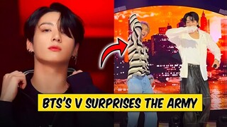 BTS's V surprises the army on stage during Jungkook's performance on SBS's 'Inkigayo'