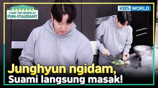 [IND/ENG] Dr. Romantis masak untuk istrinya yang lagi ngidam! | Fun-Staurant | KBS WORLD TV 240708