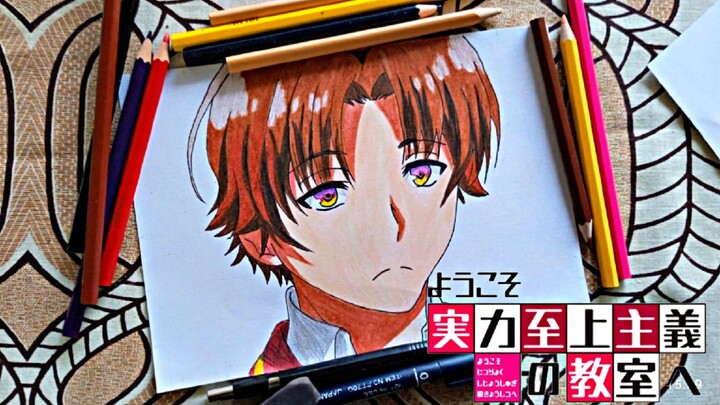 Speed Drawing. Menggambar Ayanokouji Kyotaka Dari serial anime - Clashroom of the elite